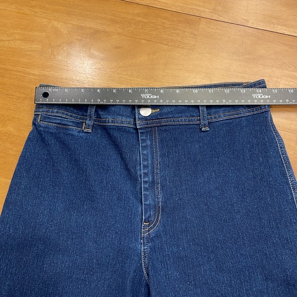 NWOT H&M Wide Leg Denim Jeans Women’s 10 Cropped Short Stretch Trendy - Picture 10 of 11